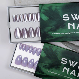 Duo: Amethyst & Violet Cat Eye - Almond