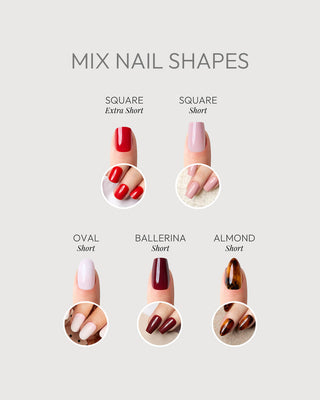 A nail shape guide titled 