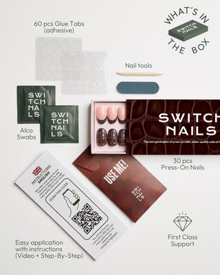 A flat-lay product presentation of the Switch Nails 